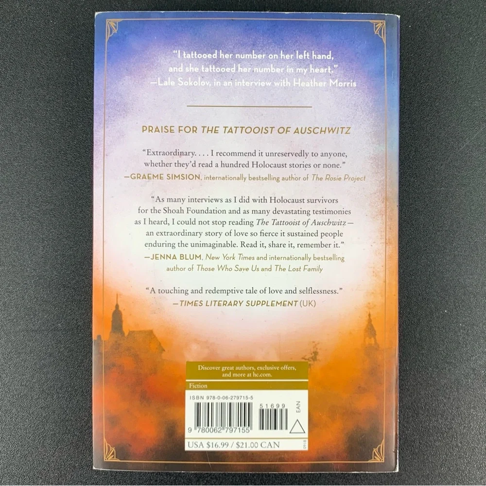 The Tattooist of Auschwitz: A Novel by Heather Morris. 2018.